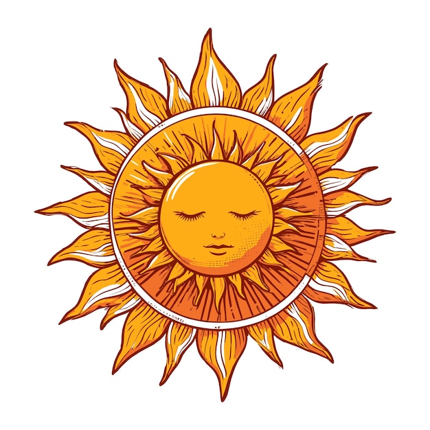 Ilustración antigua de la insignia del sol sonriente