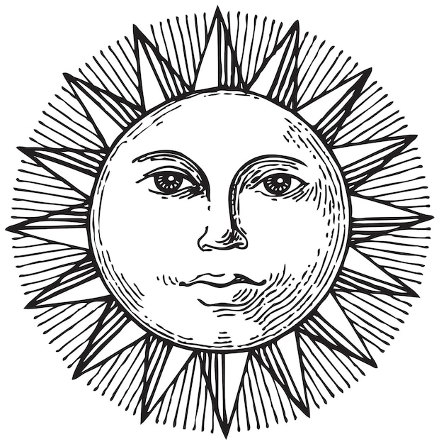 Ilustración antigua del sol