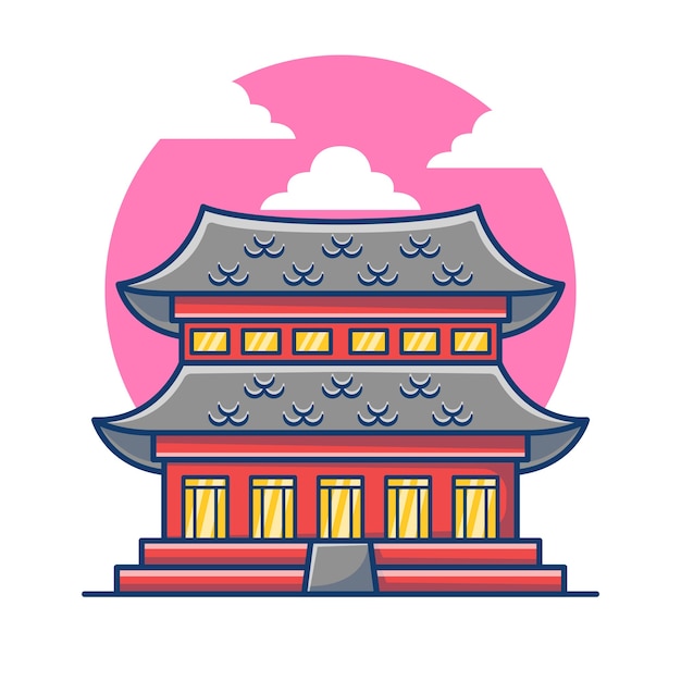 Ilustración del antiguo templo de Gyeongbokgung.