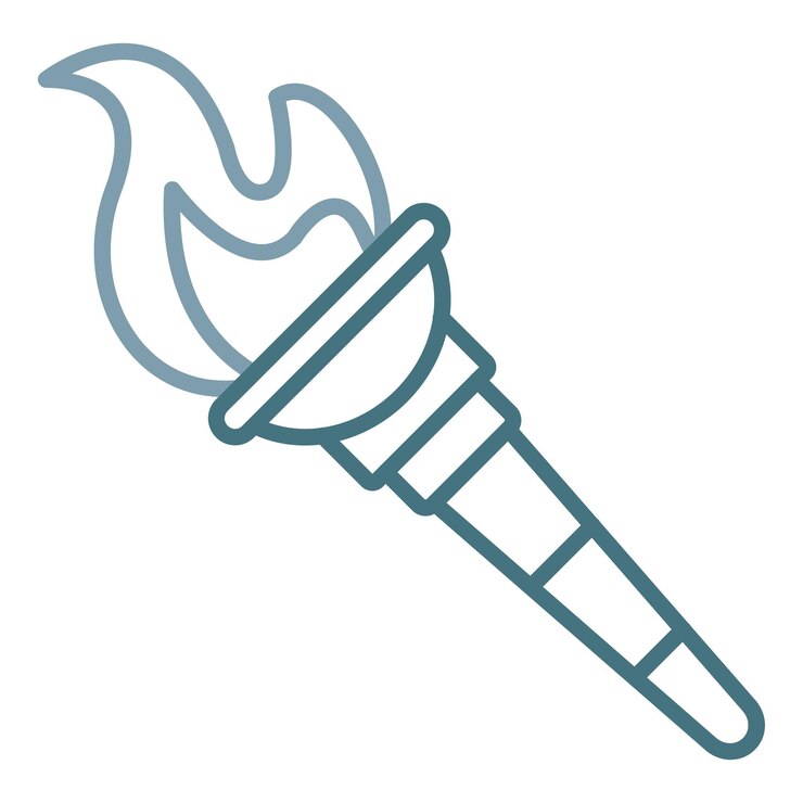 Vector ilustración de la antorcha olímpica plana