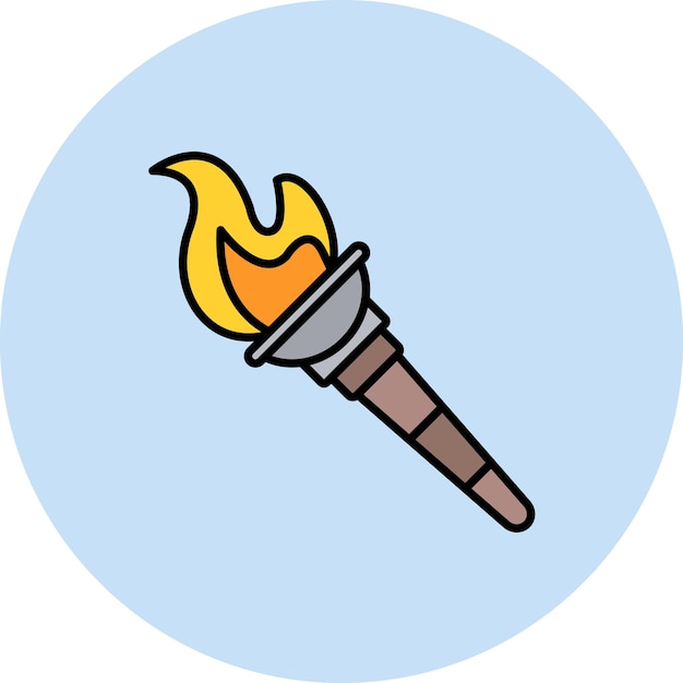 Ilustración de la antorcha olímpica plana