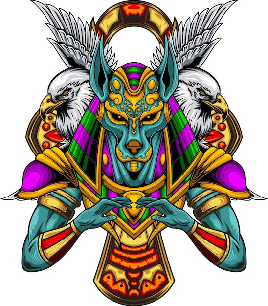 Ilustración de Anubis con vector de stock de calidad premium