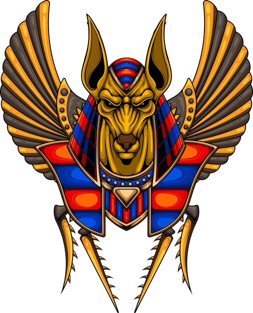 Vector ilustración de anubis con vector de stock de calidad premium