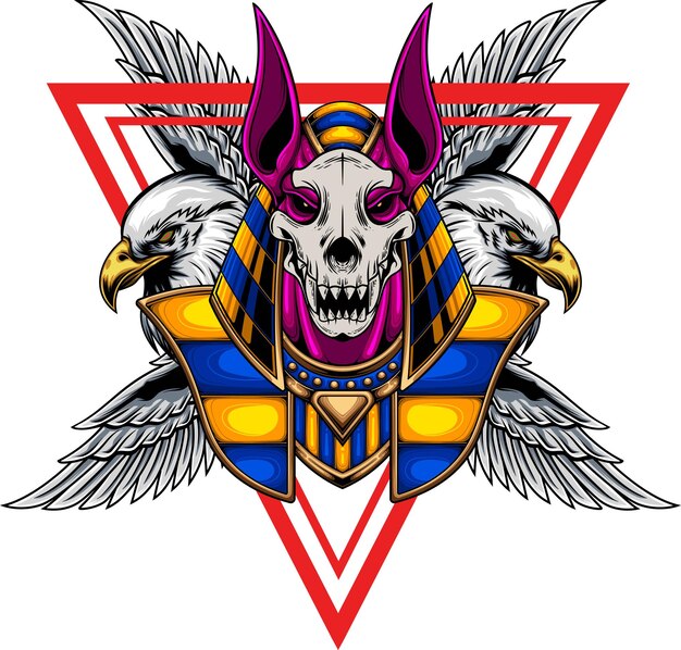 Ilustración de Anubis con vector de stock de calidad premium