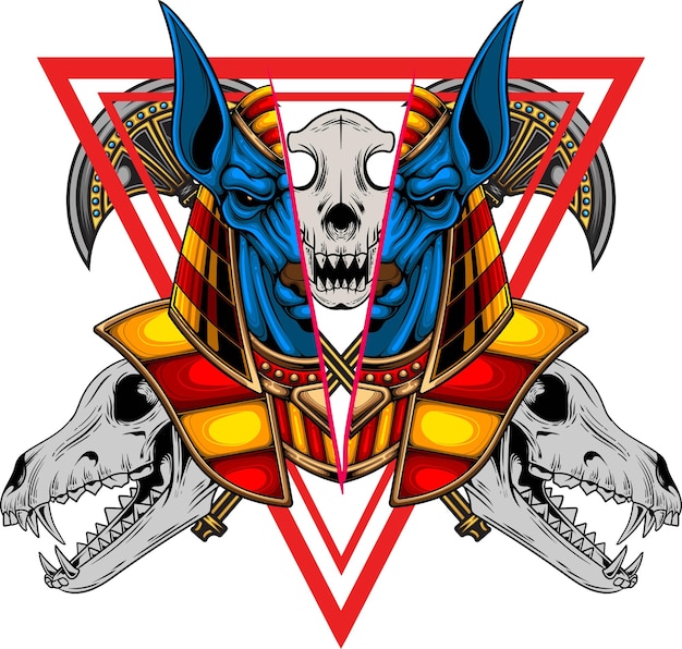 Ilustración de Anubis con vector de stock de calidad premium