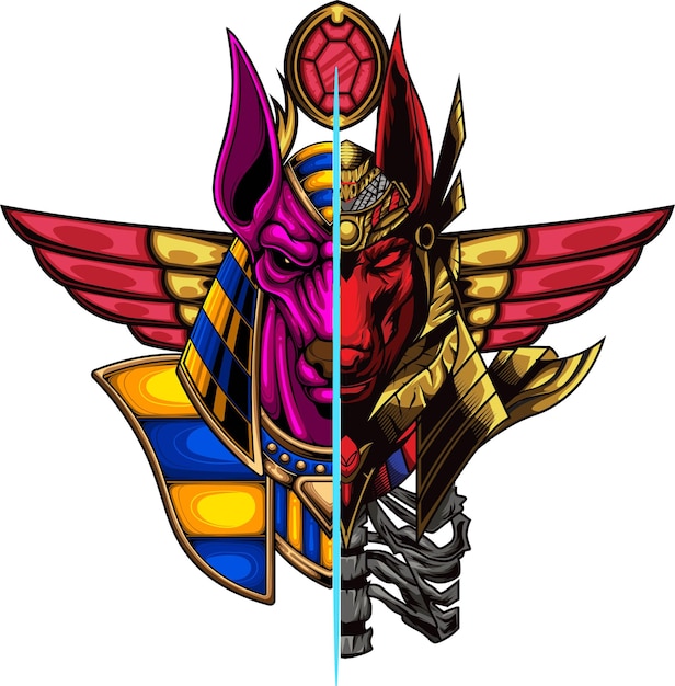 Ilustración de Anubis con vector de stock de calidad premium