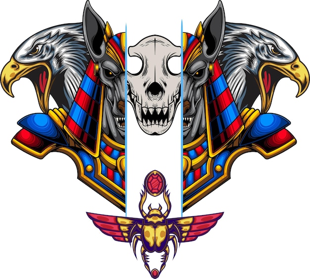 Ilustración de Anubis con vector de stock de calidad premium
