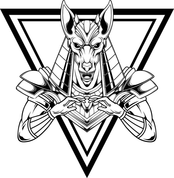 Ilustración de Anubis con vector de stock de calidad premium