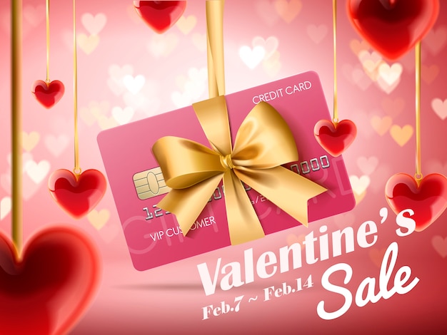 Ilustración de anuncios de venta de san valentín