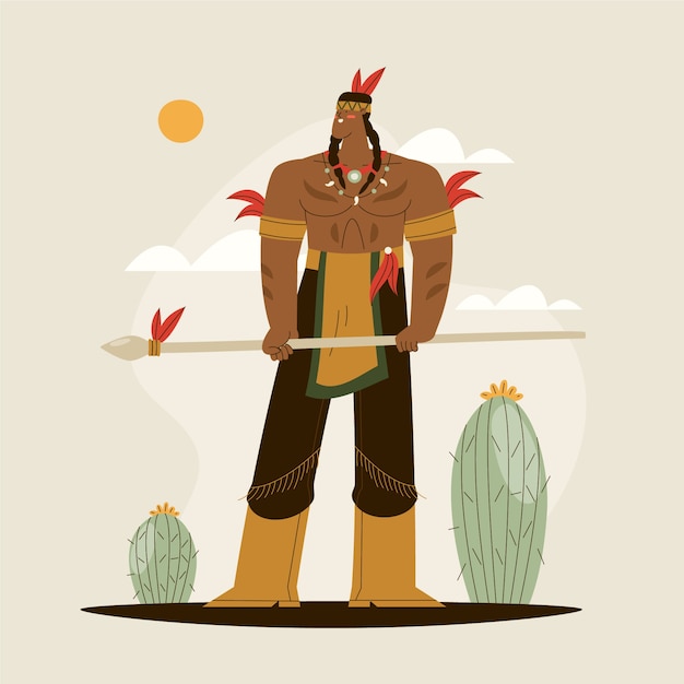 Vector ilustración de apache dibujado a mano