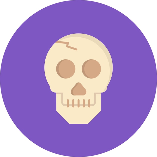 Ilustración aplanada del cráneo