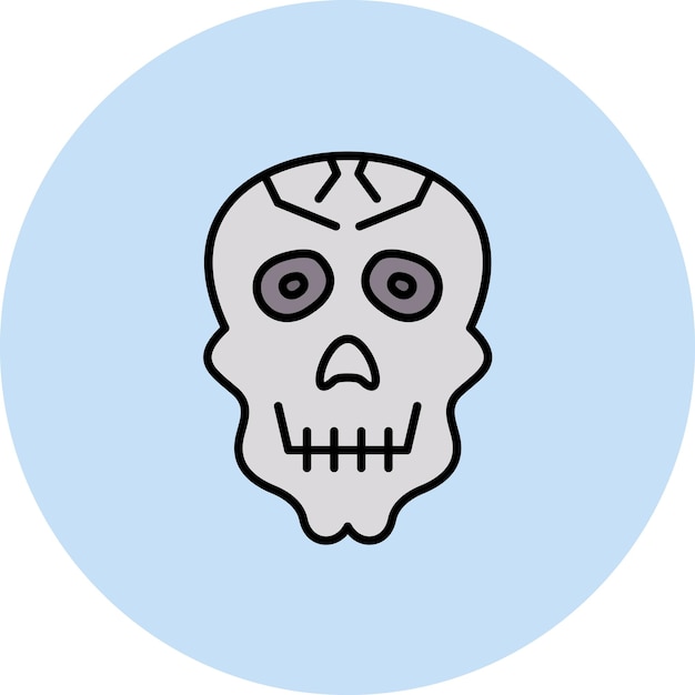 Ilustración aplanada del cráneo