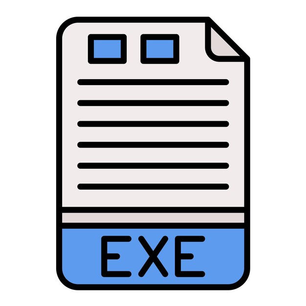 Ilustración aplanada de EXE