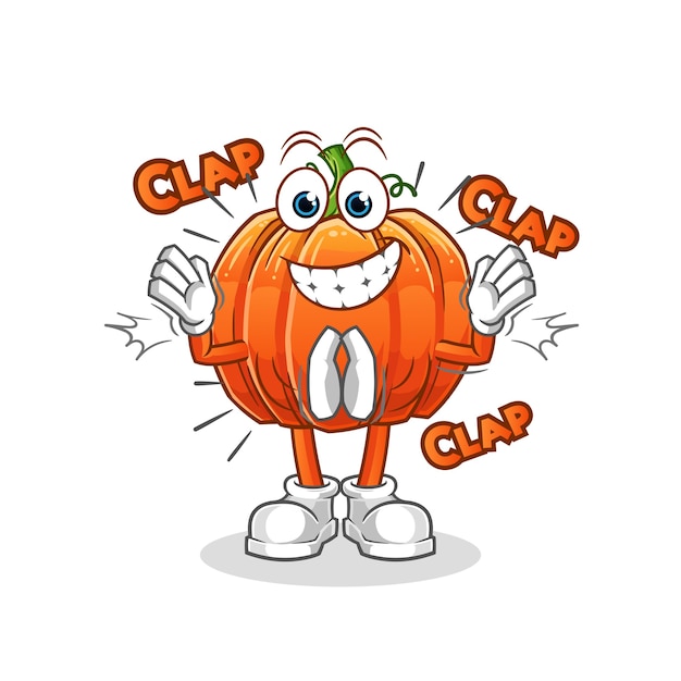 Ilustración de aplausos de calabaza. personaje