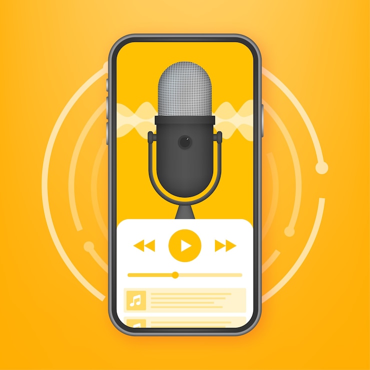 Vector ilustración de la aplicación de podcast