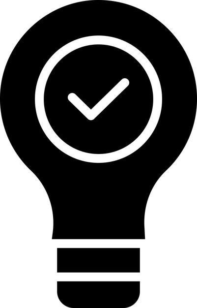 Ilustración aprobada del sólido de la idea y del vector de glifos