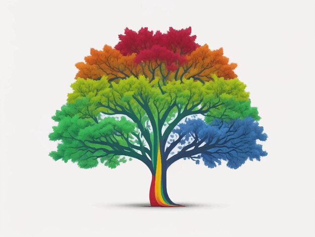 Vector ilustración del árbol del arco iris