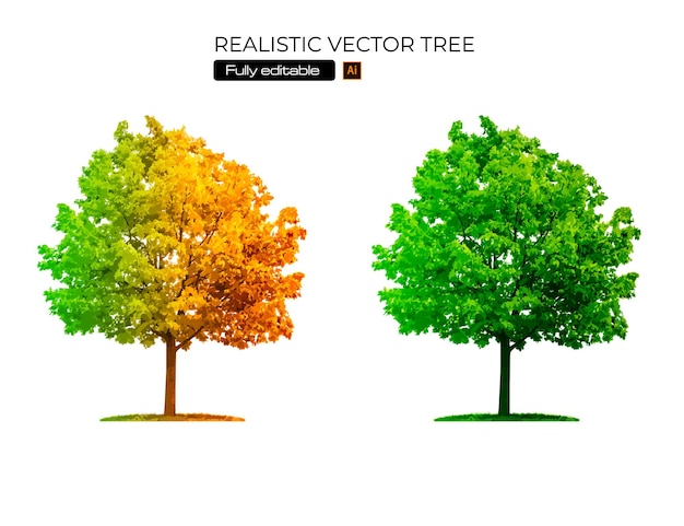 Vector ilustración de árbol de color vintage de vector libre