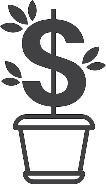 Vector ilustración de árbol de dinero en estilo minimalista