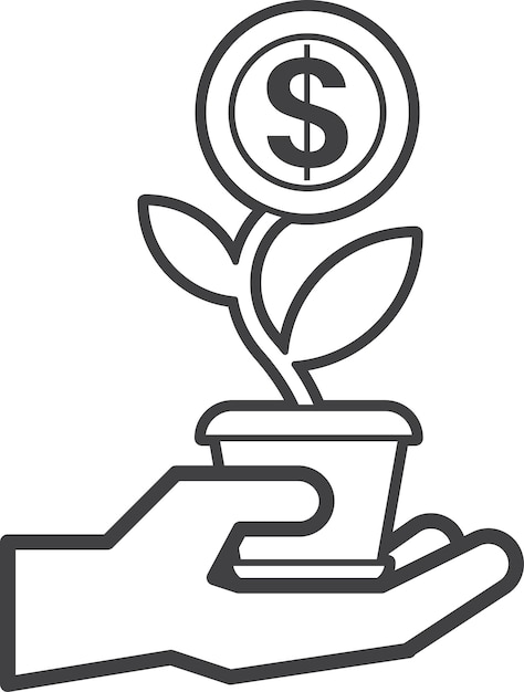 Ilustración de árbol de dinero en estilo minimalista