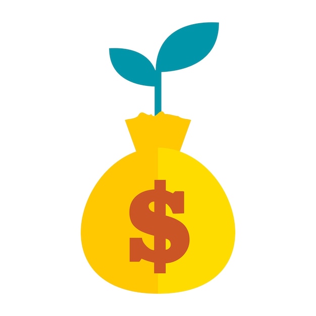 Ilustración de árbol de dinero en fondo blanco de dólar
