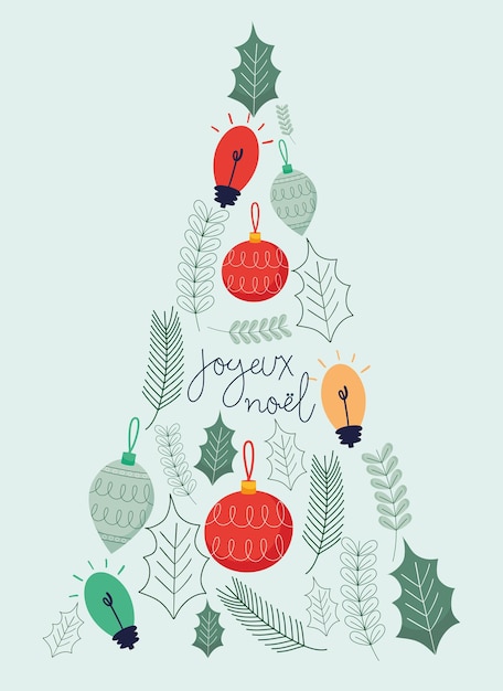 Ilustración del árbol de joyeux noel