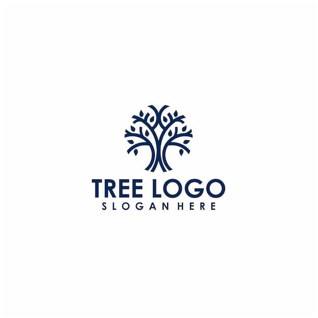 Ilustración de árbol de logotipo vectorial