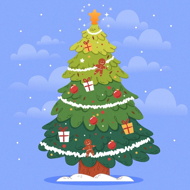 Ilustración de árbol de navidad 2d