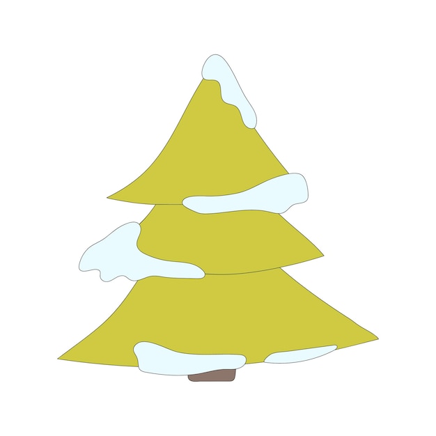 Ilustración de árbol de Navidad Año Nuevo elemento de vector decorativo colorido árbol de vacaciones con icono de nieve