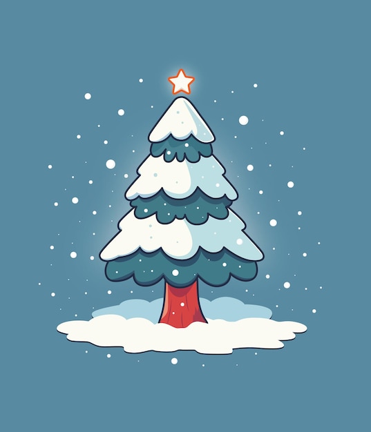 Ilustración árbol de navidad dibujado a mano