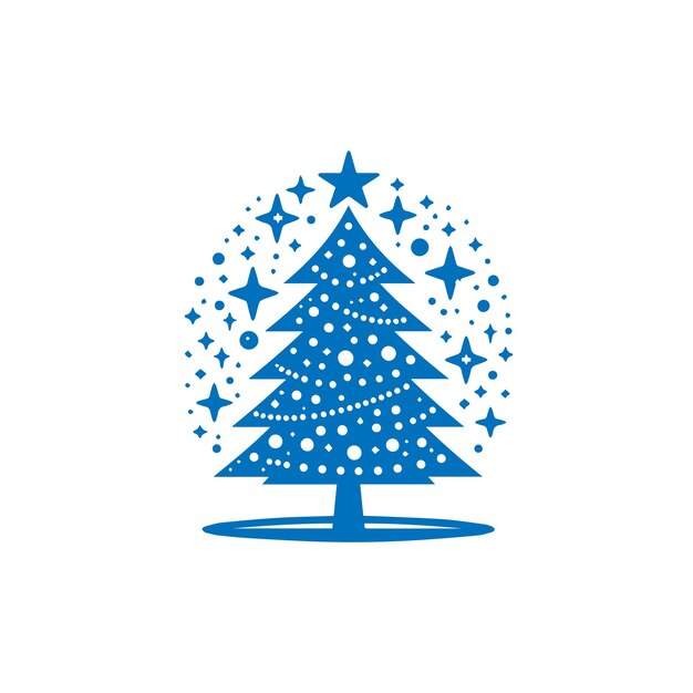 Ilustración del árbol de Navidad Iconos Retro Árboles de Navidad Ilustración de un árbol de navidad con una estrella