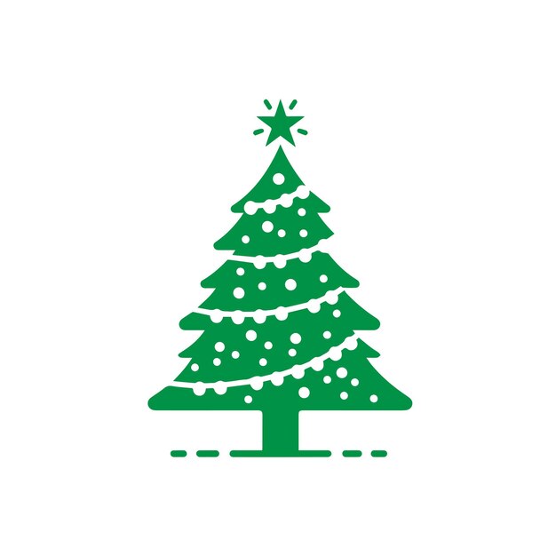 Ilustración del árbol de Navidad Iconos Retro Árboles de Navidad Ilustración de un árbol de navidad con una estrella