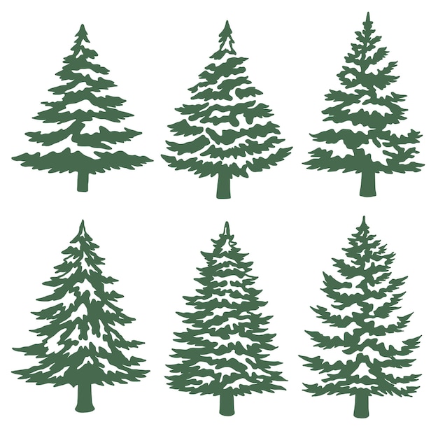 Ilustración del árbol de Navidad de pino nevado
