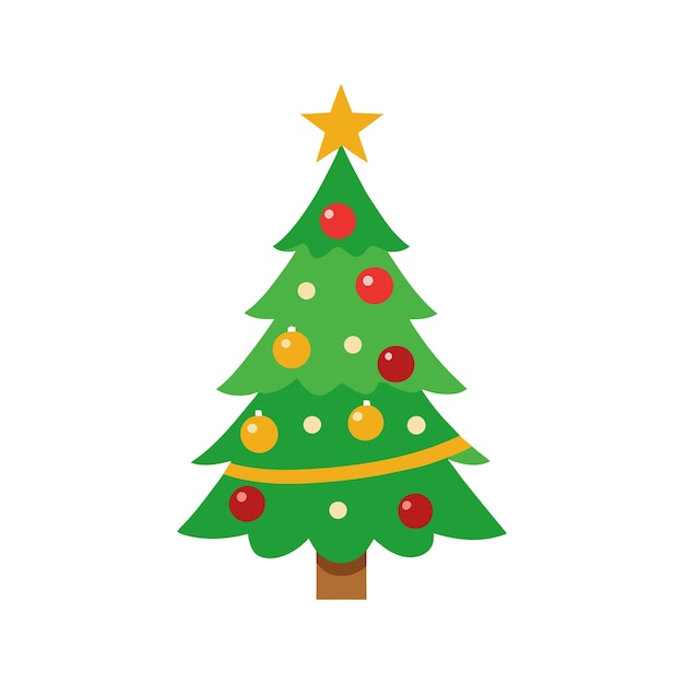 Ilustración de árbol de Navidad verde Ilustración vectorial de árbol de navidad Arte vectorial del árbol