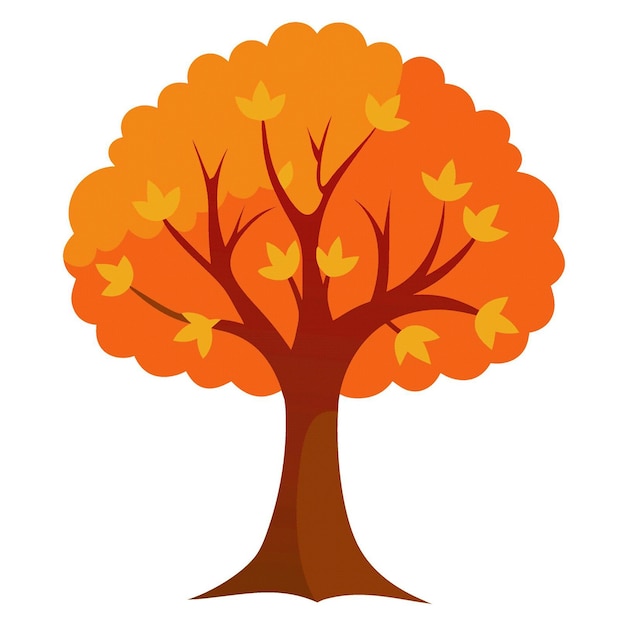Ilustración de un árbol de otoño