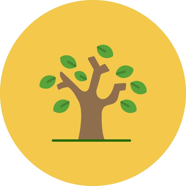 Ilustración de un árbol seco y plano
