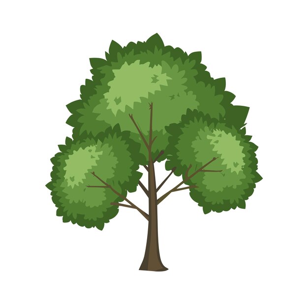 Ilustración de árbol simple estilo de dibujos animados árbol