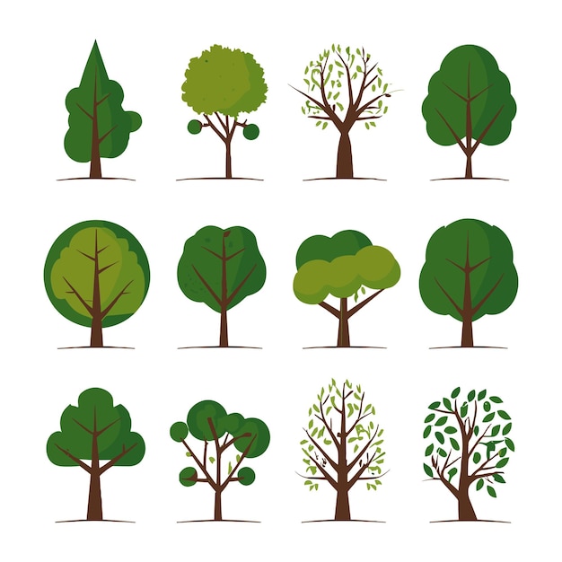 Ilustración de árboles vectoriales