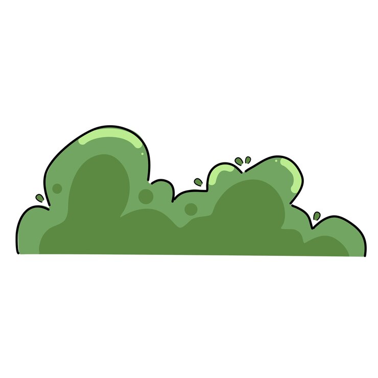 Ilustración de un arbusto de dibujos animados