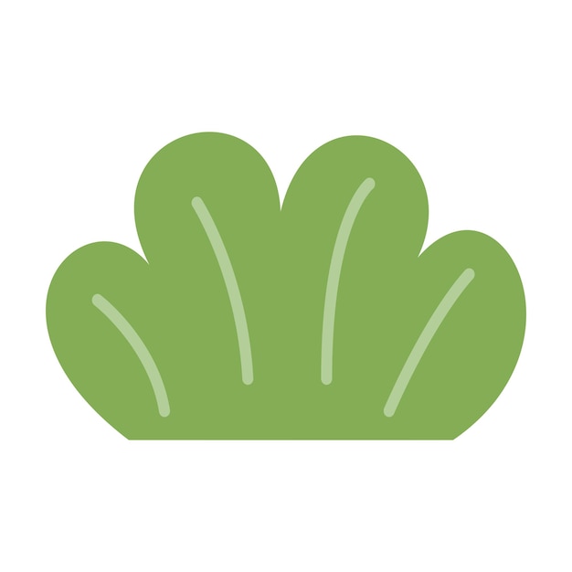 Ilustración de arbustos y hierba Ilustración vectorial de dibujos animados planos florales abstractos sencillos Jardín verde