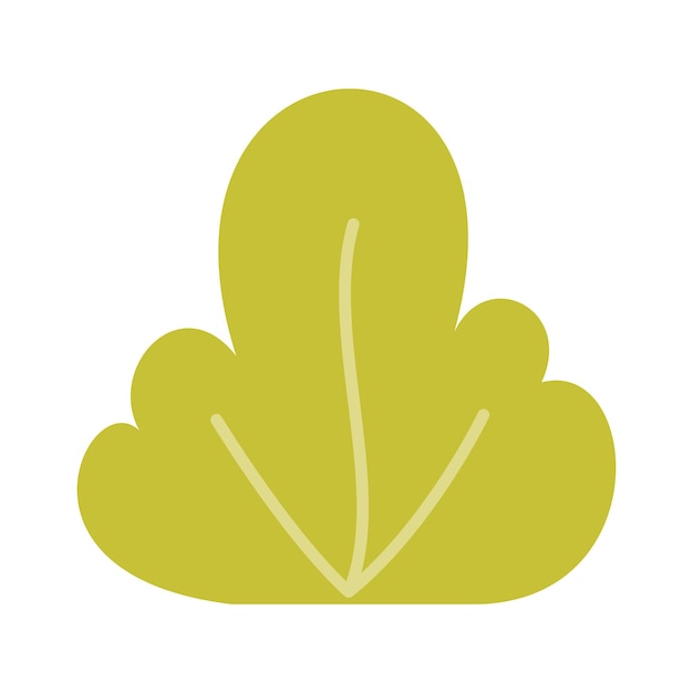 Ilustración de arbustos y hierba Ilustración vectorial de dibujos animados planos florales abstractos sencillos Jardín verde