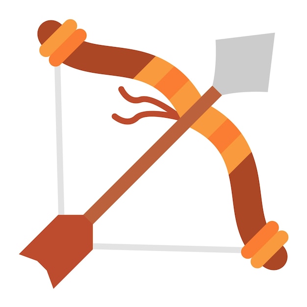 Ilustración del arco y la flecha plana