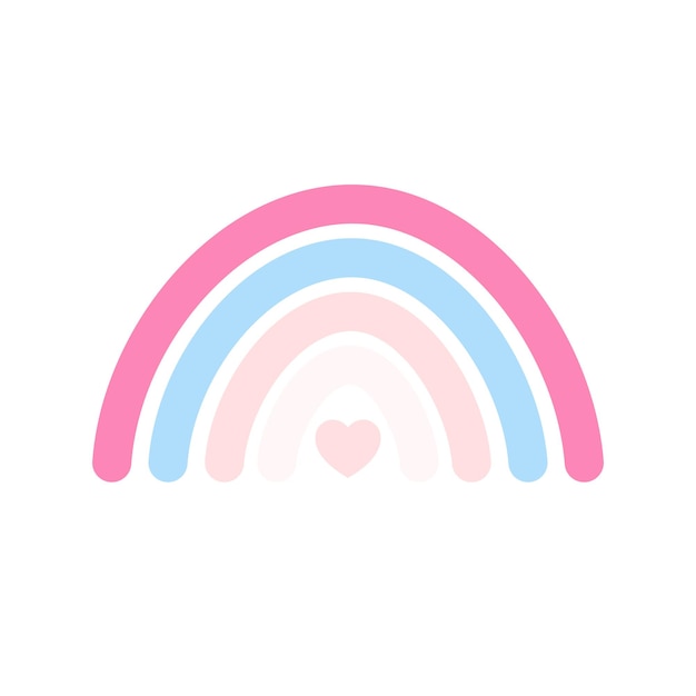 Ilustración de arco iris de moda y estilo pastel