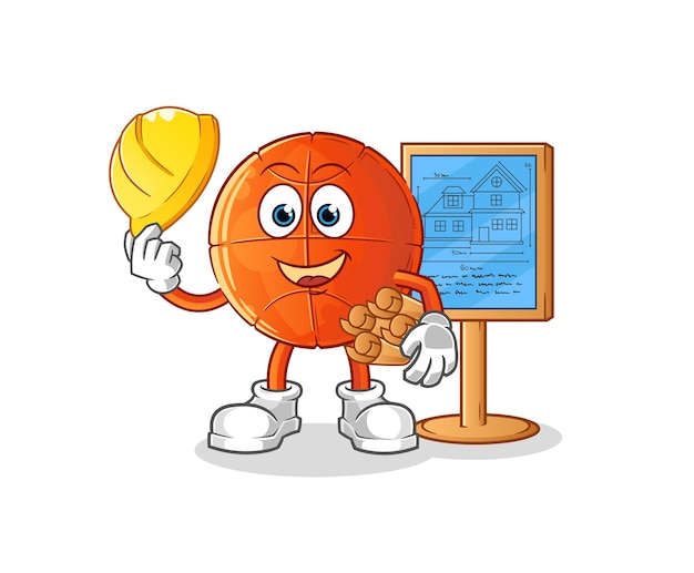Ilustración de arquitecto de baloncesto. vector de personaje