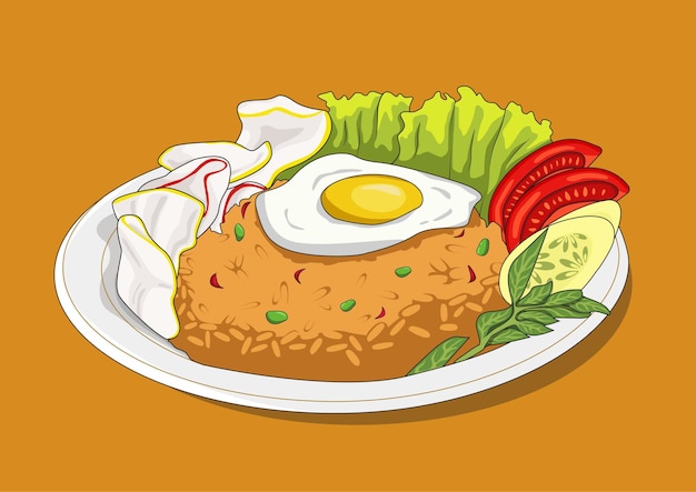 Vector ilustración de arroz frito