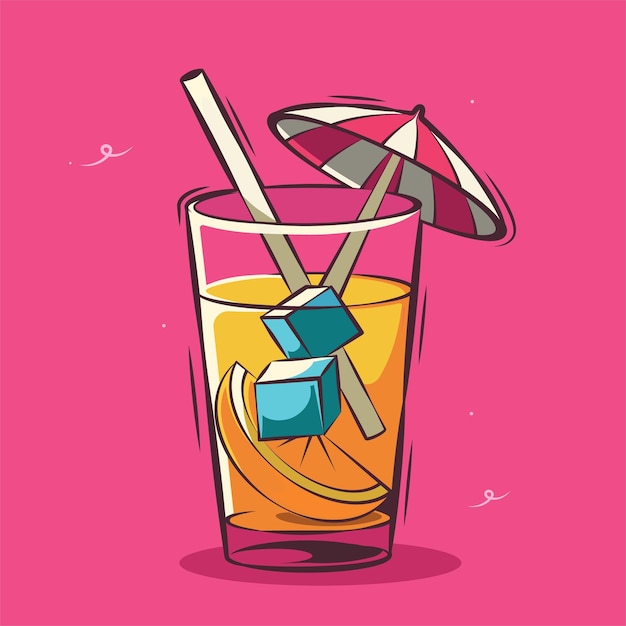Ilustración de arte de bebida fresca