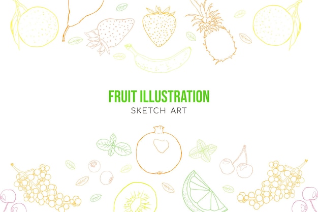 Ilustración de arte de boceto de frutas