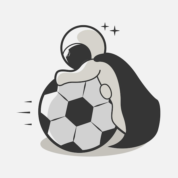 Vector ilustración de arte de bola de abrazo de astronauta chibi