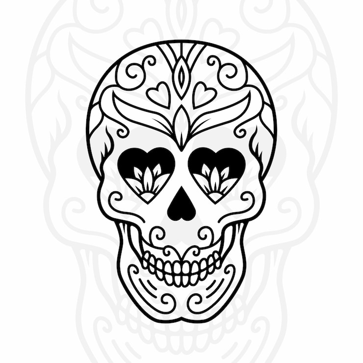 Vector ilustración de arte de calavera de tatuaje