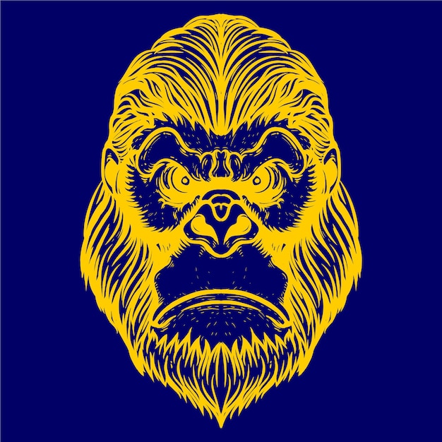 ilustración de arte de cara de gorila